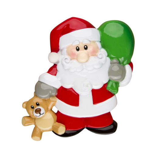 Personalized Poly-Resin Ornament Santa's Toy Bag