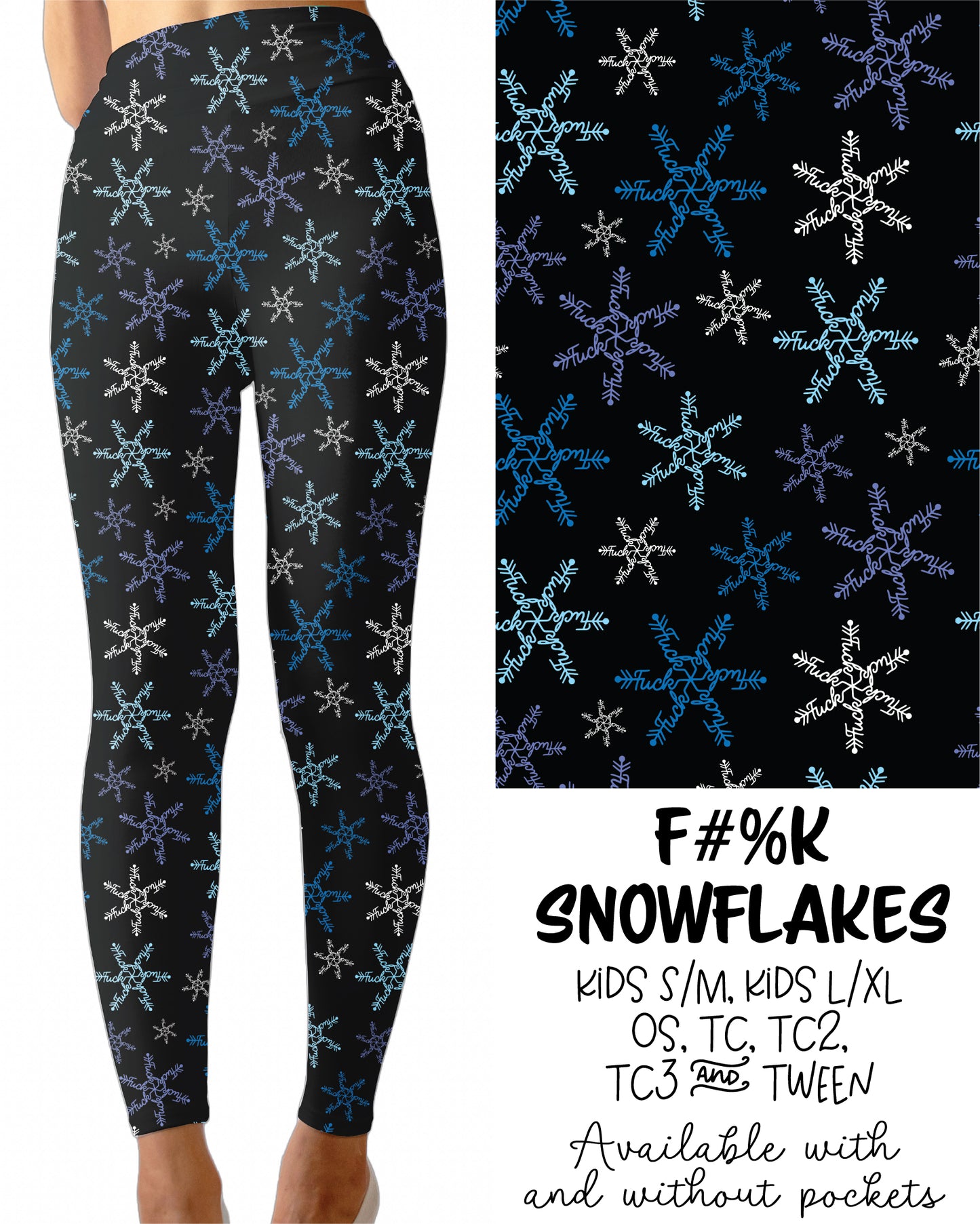 F#%K Snowflakes Leggings with Pockets (JAAM)