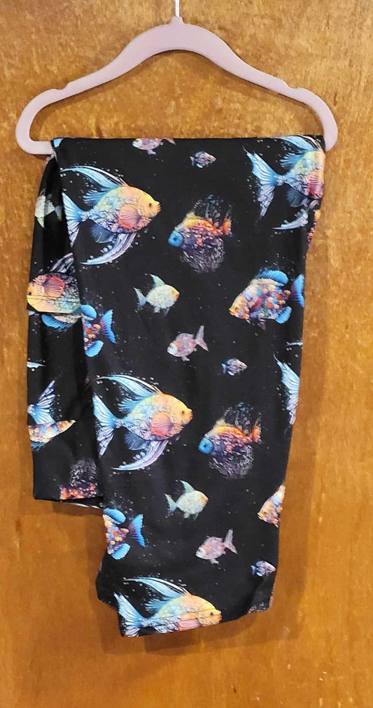 Fish Capri Leggings with Pockets (SLB)