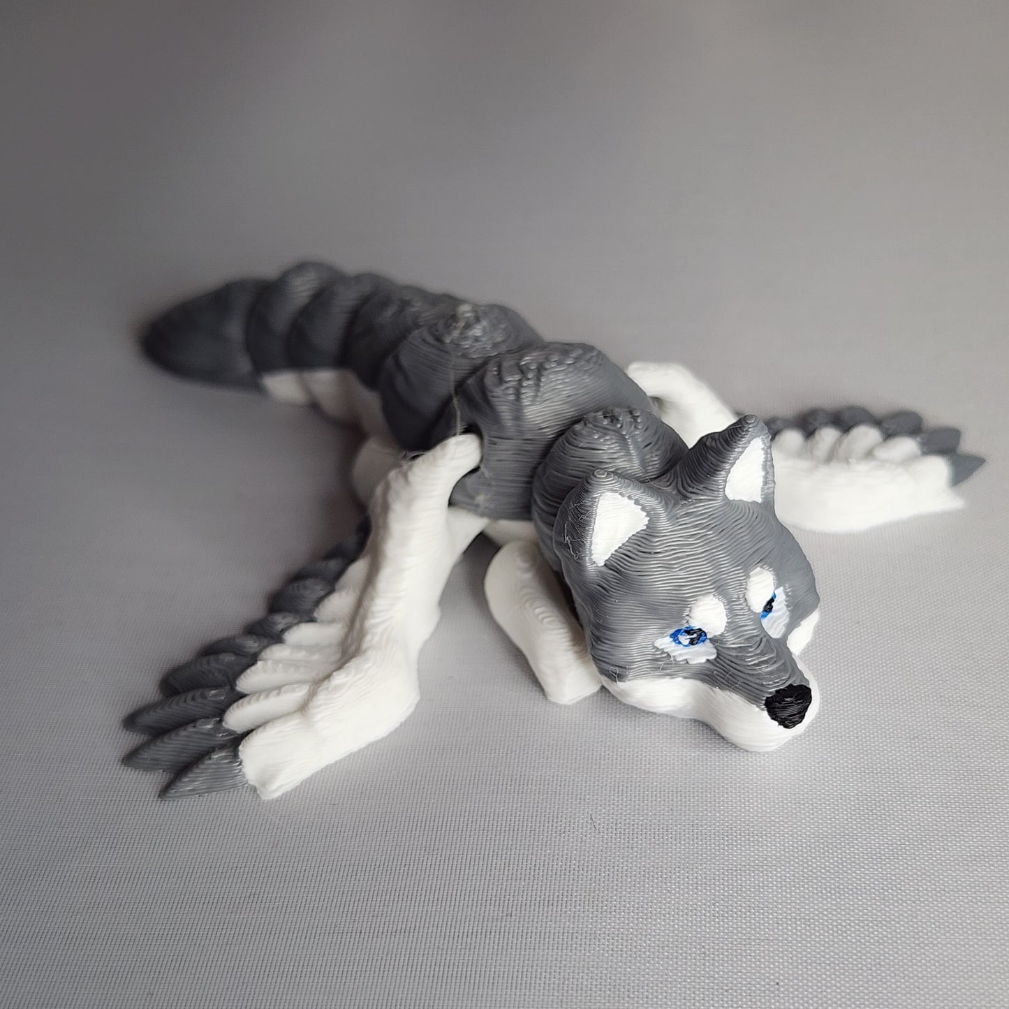 3D Printed Flexi Winged Wolf with and without Keychain