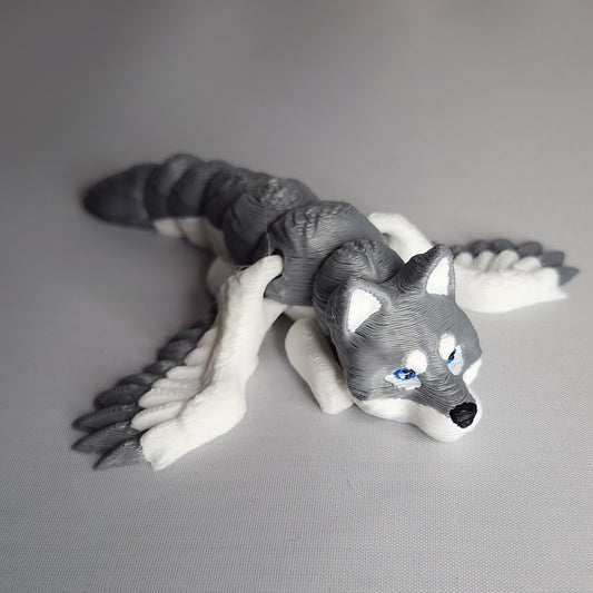 3D Printed Flexi Winged Wolf with and without Keychain