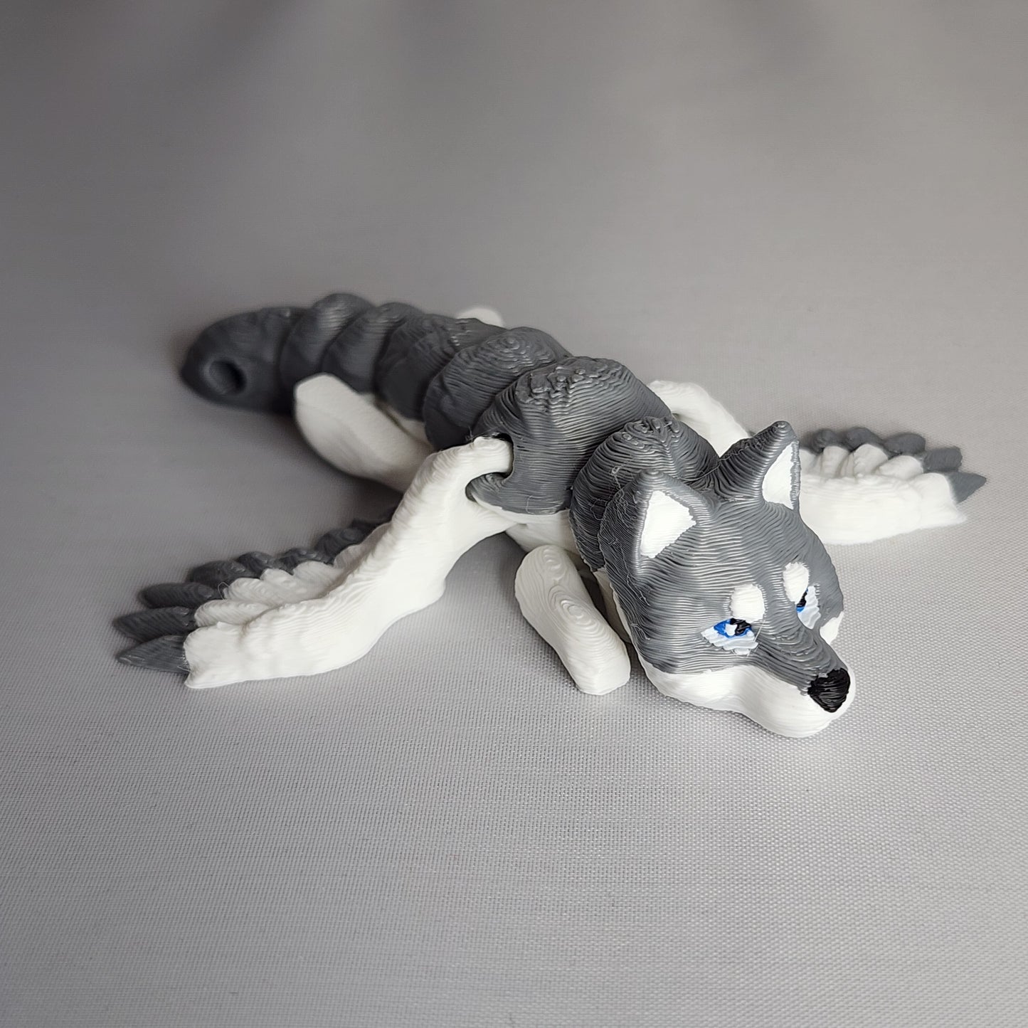 3D Printed Flexi Winged Wolf with and without Keychain