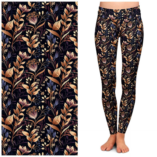 Floral Fleece Lined Leggings with Pockets (SLB)