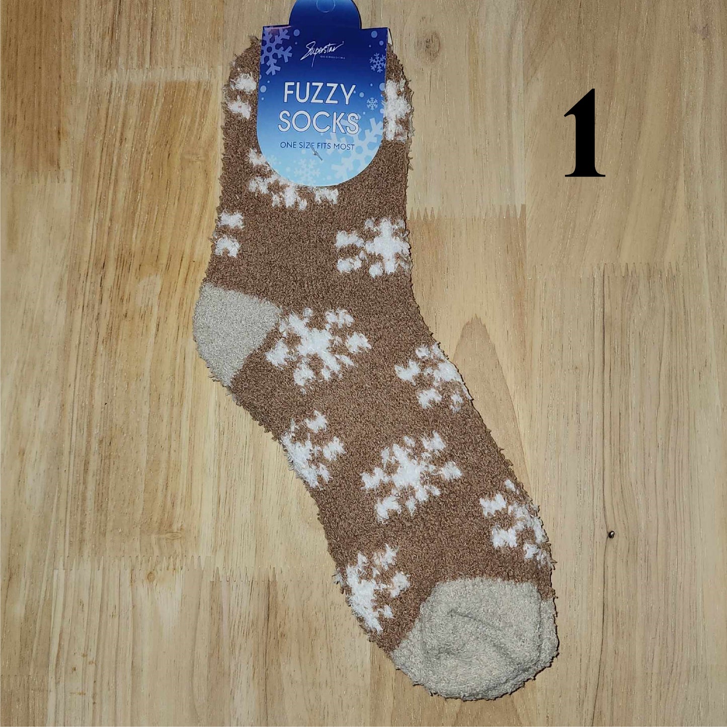 Fuzzy Snowflake Socks