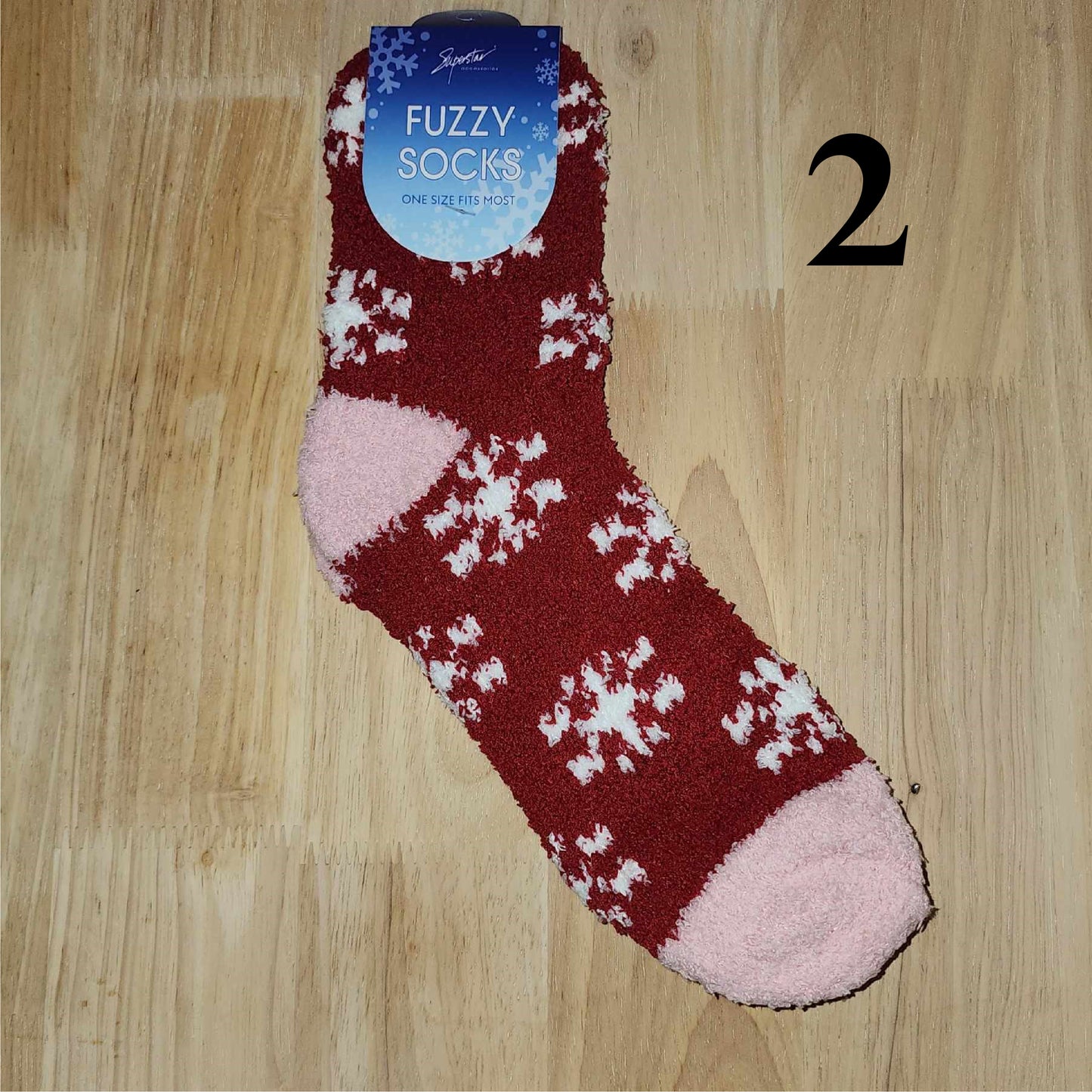 Fuzzy Snowflake Socks