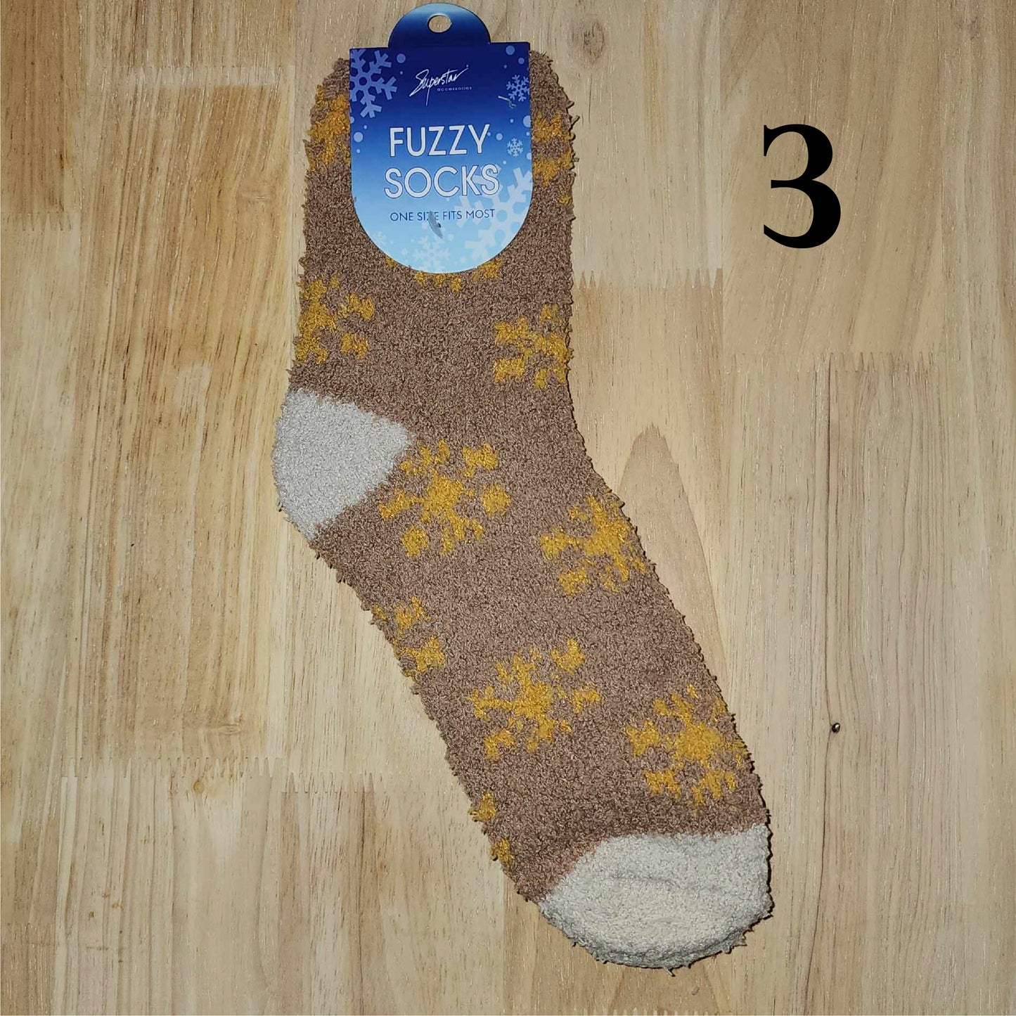 Fuzzy Snowflake Socks