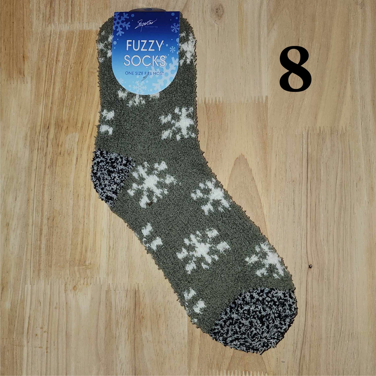 Fuzzy Snowflake Socks