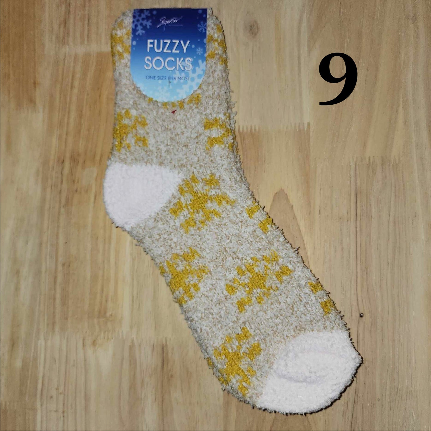 Fuzzy Snowflake Socks