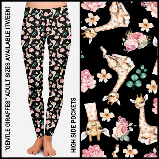 Gentle Giraffes Leggings with Pockets (AR)