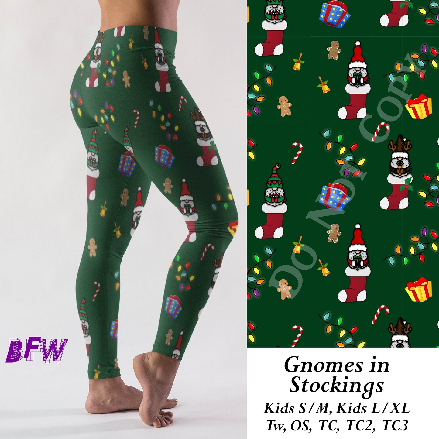 Gnomes in Stockings Leggings with Pockets (BFW)