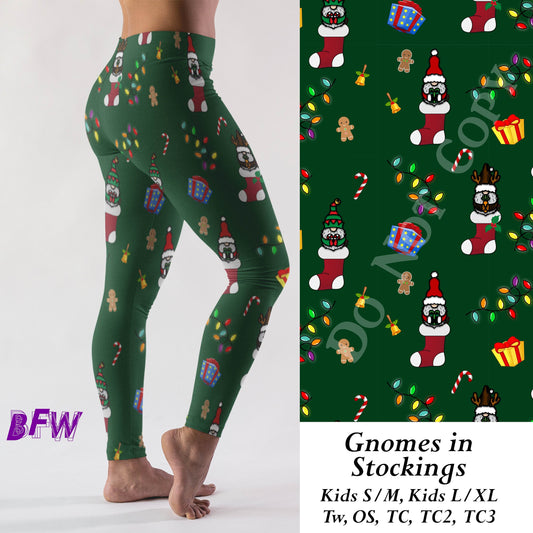 Gnomes in Stockings Leggings with Pockets (BFW)