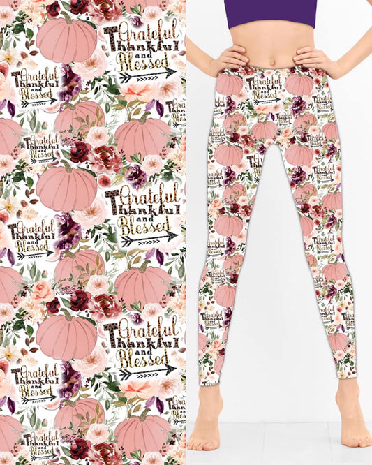 Grateful Thankful Blessed Fall Pumpkins Leggings (TDL)