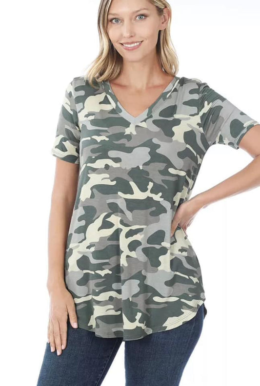 Green Camo Short Sleeve Shirt