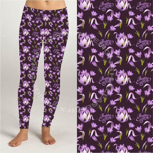 Happy Easter Lilies Leggings (GD)