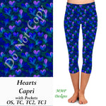 Hearts Capri Leggings with Pockets (MMP)