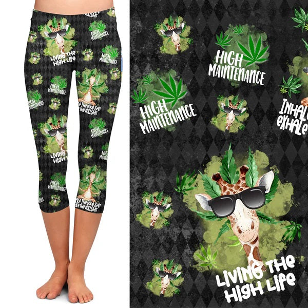 High Life Capri Leggings with Pockets (GY)