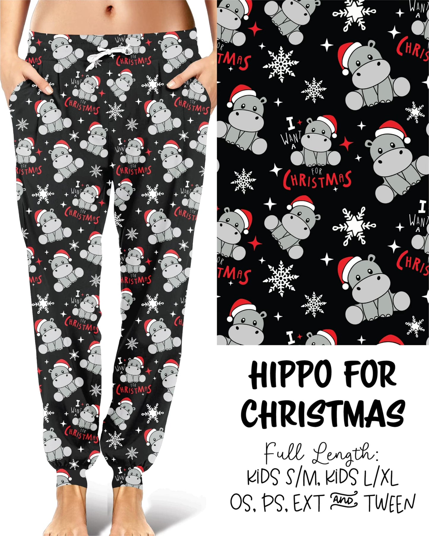 Hippo for Christmas Leggings/Joggers (JAAM)