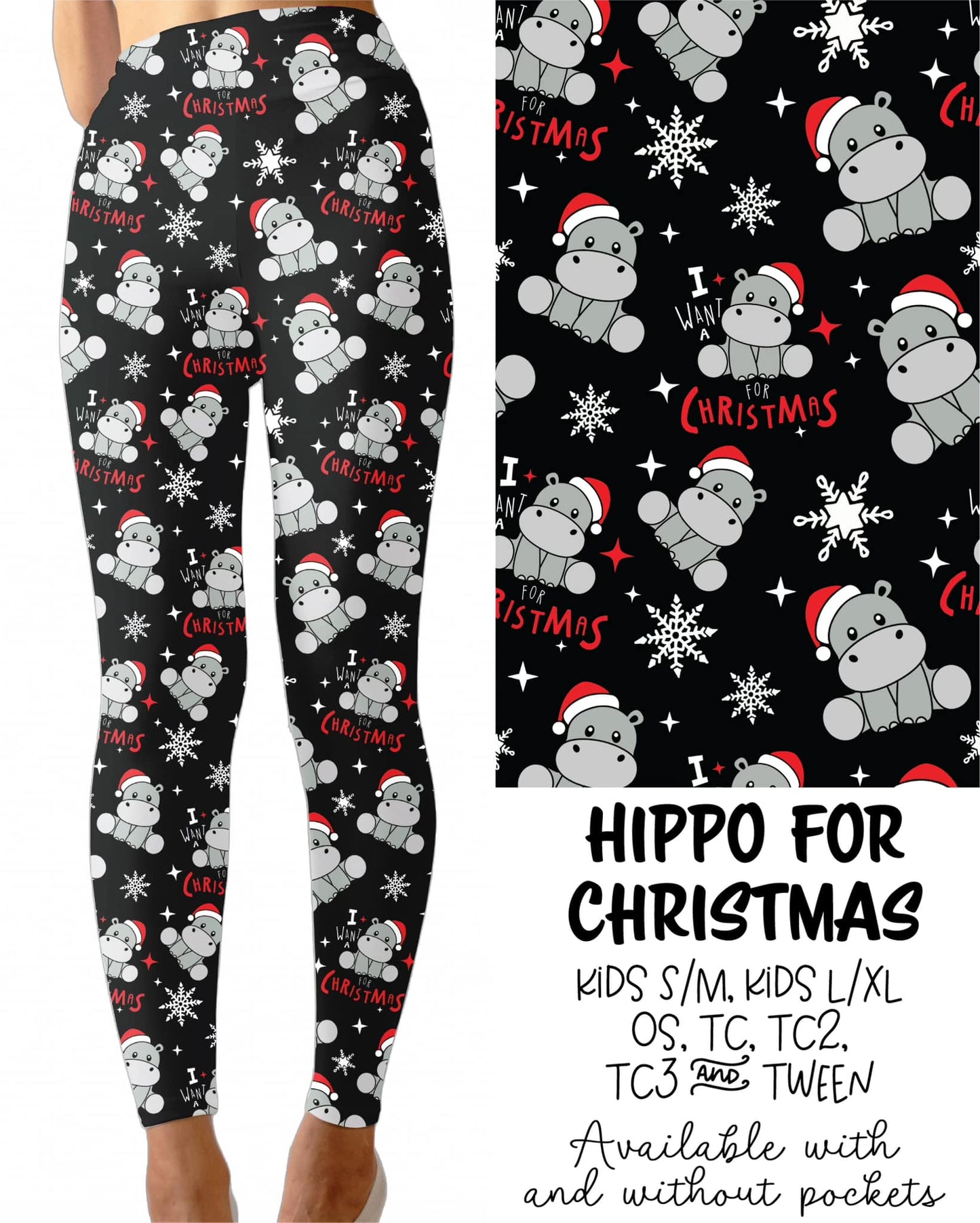 Hippo for Christmas Leggings/Joggers (JAAM)