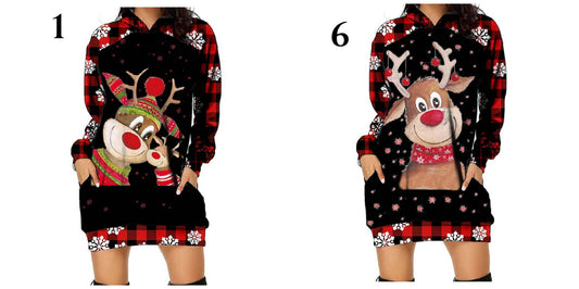 Long Christmas Hoodie with Pockets