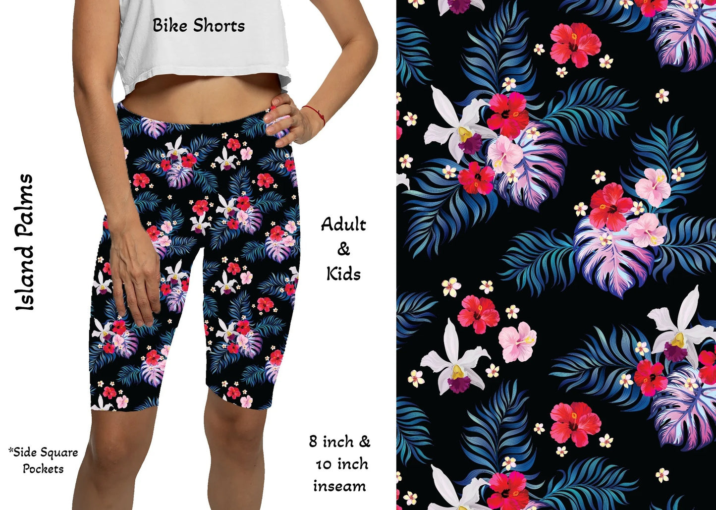 Island Palms 10 inch Shorts with Pockets (GY)