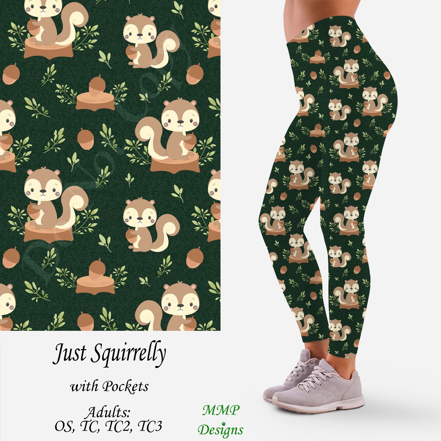 Just Squirrelly Leggings/Capri with Pockets (MMP)