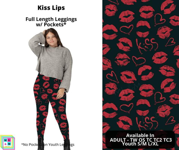 Kiss Lips Leggings with Pockets (Pixie)