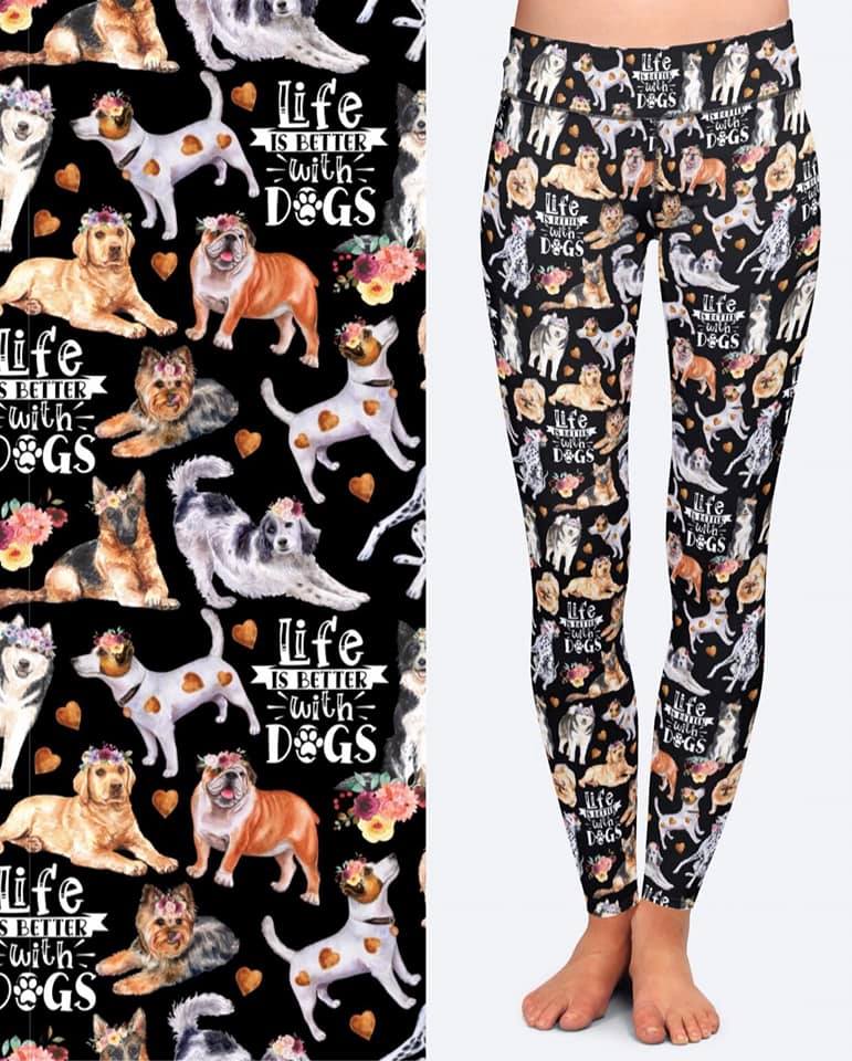 Life is Better with Dogs Leggings with Pockets (TDL)