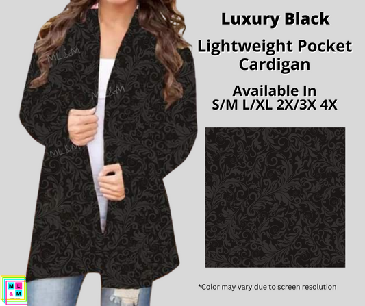 Luxury Black Pocket Cardigan (Pixie)