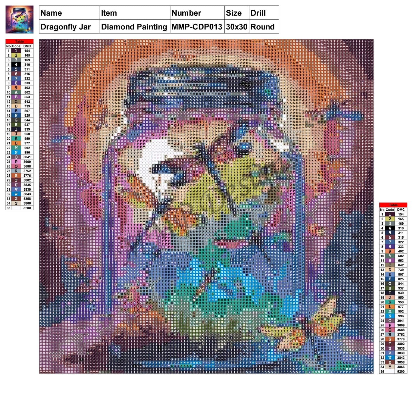 Dragonfly Jar 30x30 Diamond Painting MMPCDP013