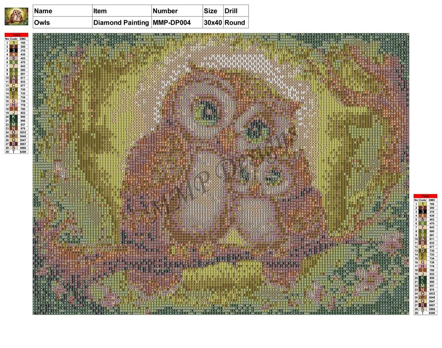 Owls 30x40 Diamond Painting MMPDP004