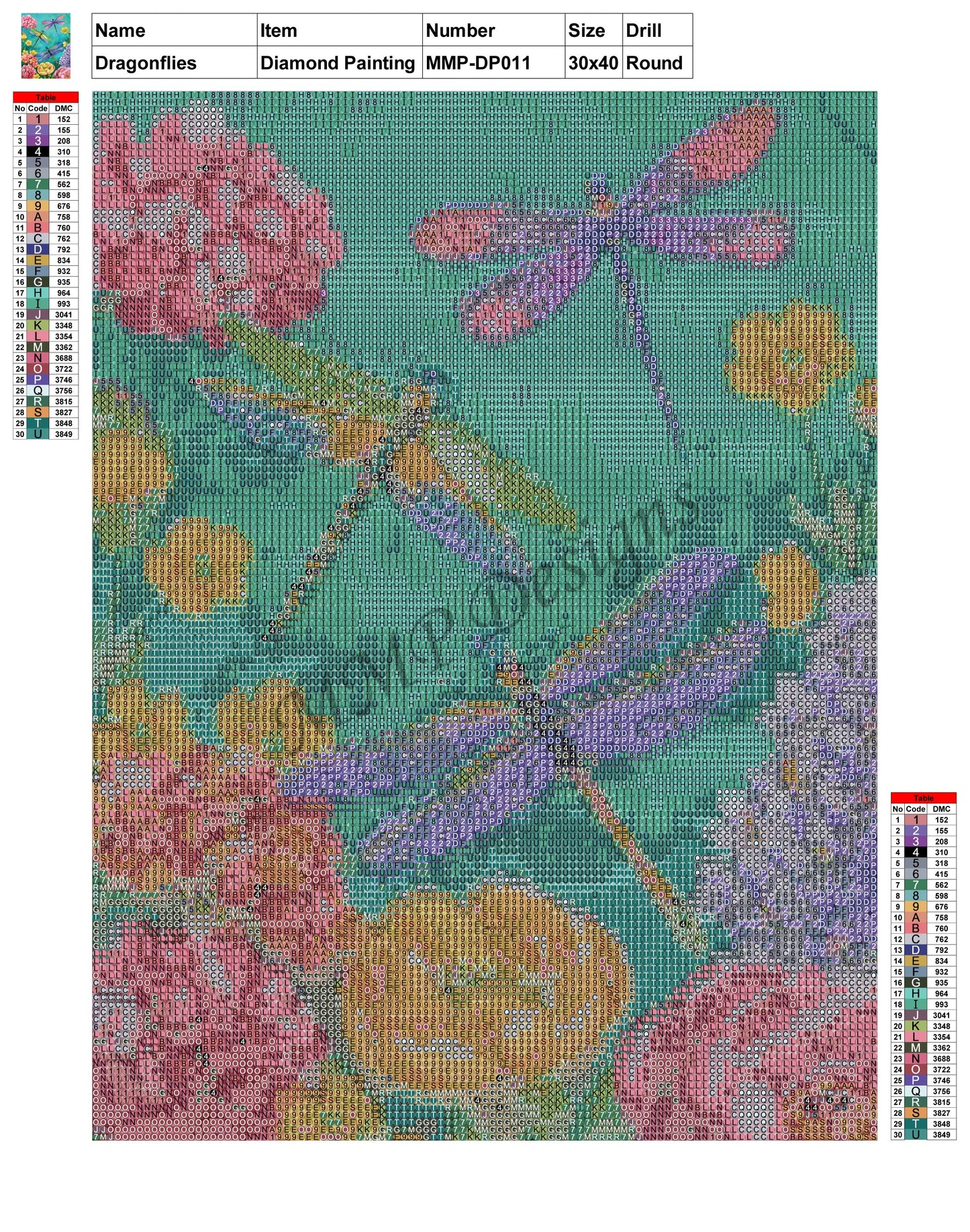 Dragonflies 30x40 Diamond Painting MMPDP011