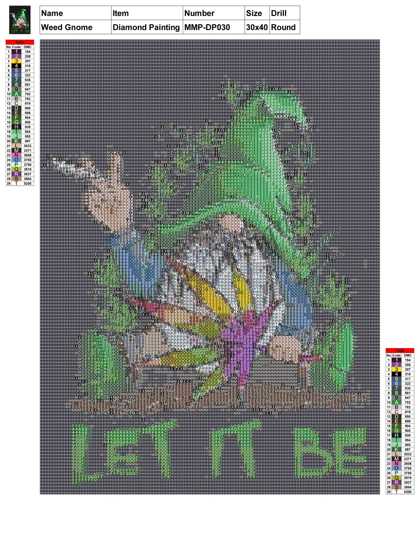 Weed Gnome 30x40 Diamond Painting MMPDP030