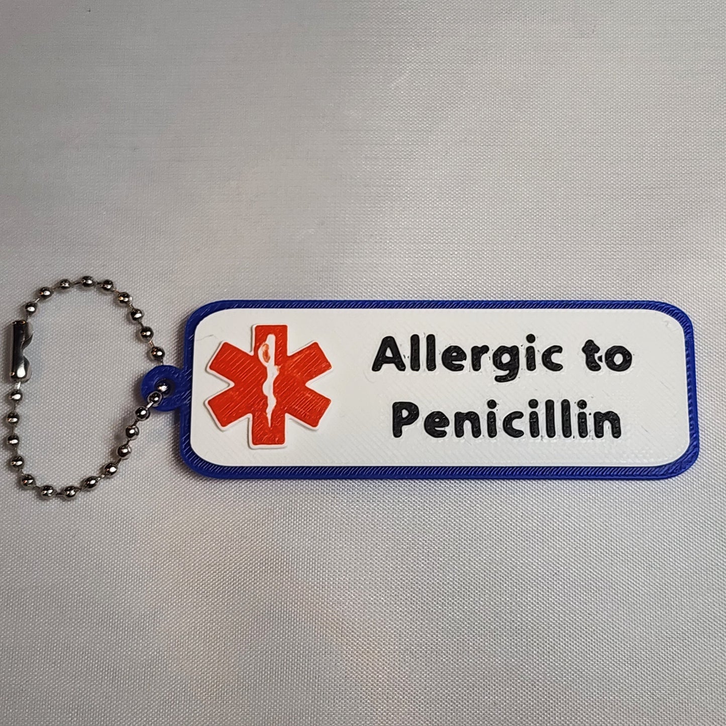 3D Printed Medical Alert Keychain/Pendant