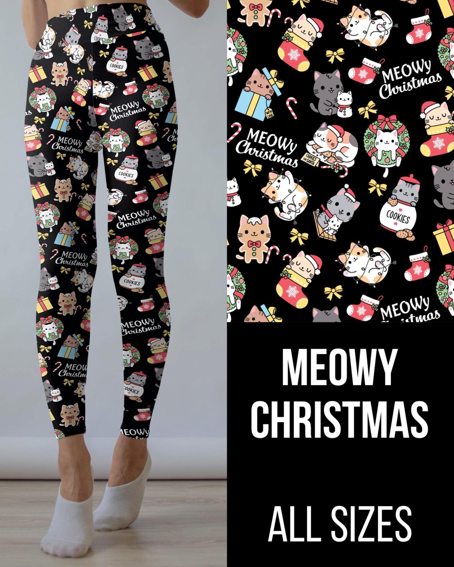 Meowy Christmas Leggings (JAAM)