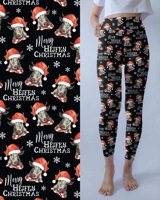 Merry Heifen Christmas Leggings (TDL)