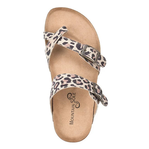 Mountain Sole Ladies Leather Sandal - Leopard
