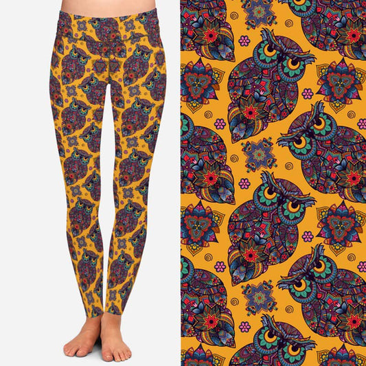 Mustard Owls Leggings (AALM)