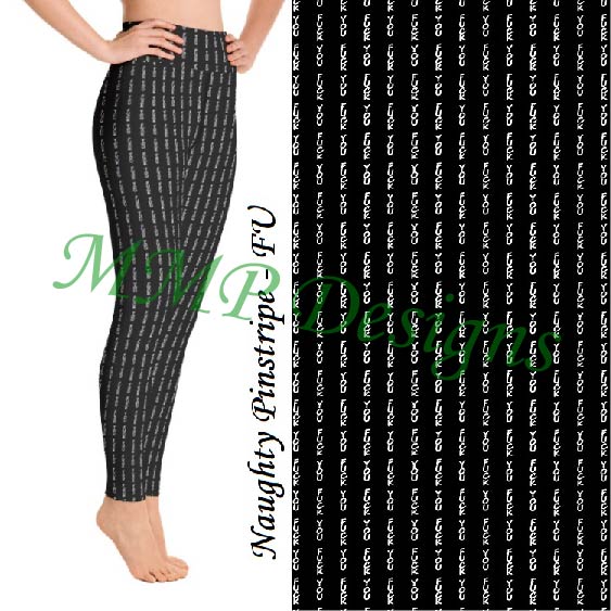 Naughty Pinstripe - FU Leggings with Pockets (MMP)