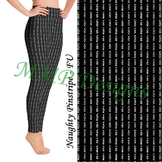 Naughty Pinstripe - FU Leggings with Pockets (MMP)