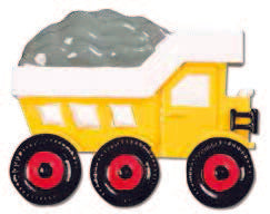 Personalized Poly-Resin Ornament Dump Truck