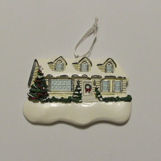 Personalized Poly-Resin Ornament Winter House