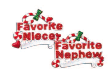 Personalized Poly-Resin Ornament Favorite Niece / Favorite Nephew