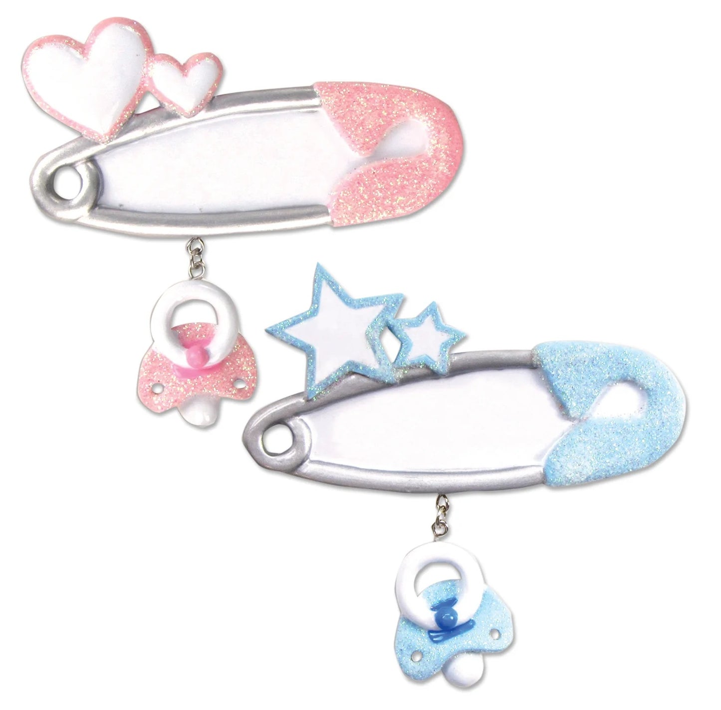 Personalized Poly-Resin Ornament Baby Diaper Pin