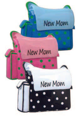 Personalized Poly-Resin Ornament New Mom Diaper Bag