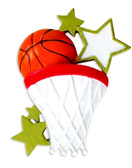 Personalized Poly-Resin Ornament Basketball