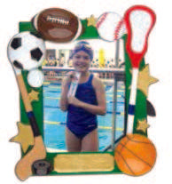 Personalized Poly-Resin Picture Frame Ornament Sports