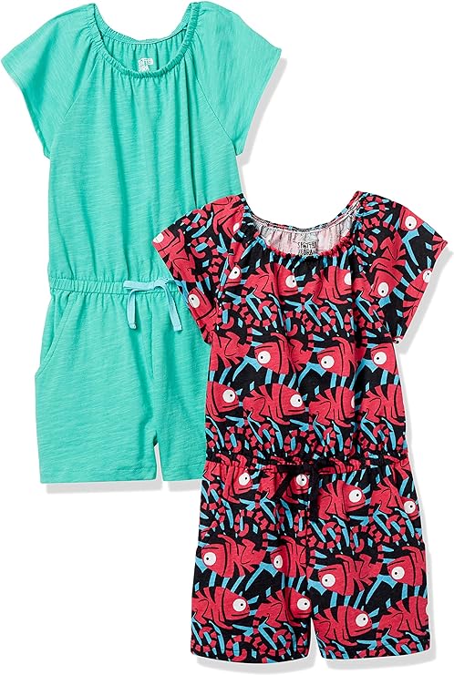 Green Toddler/Girl's Short-Sleeve Romper