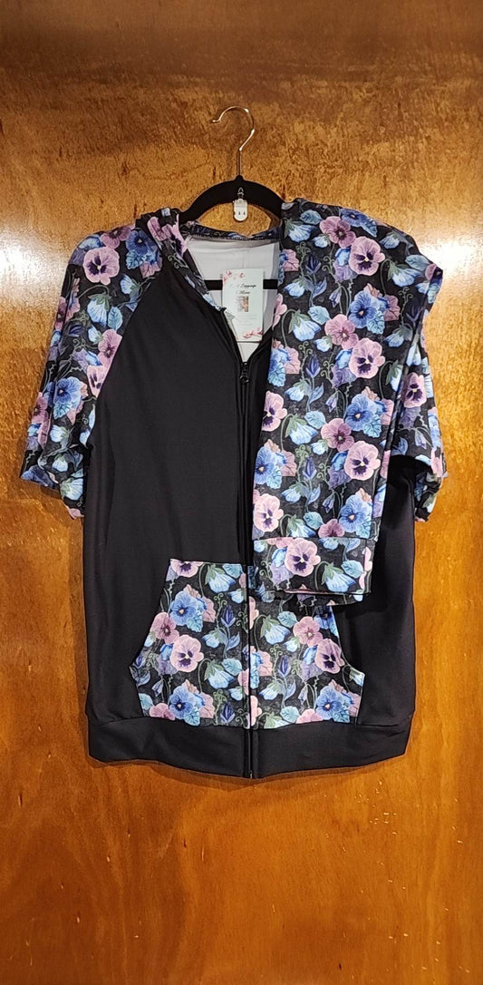 Pansies Outfit - Lg  Hoodie & SM Capri Jogger (GC)