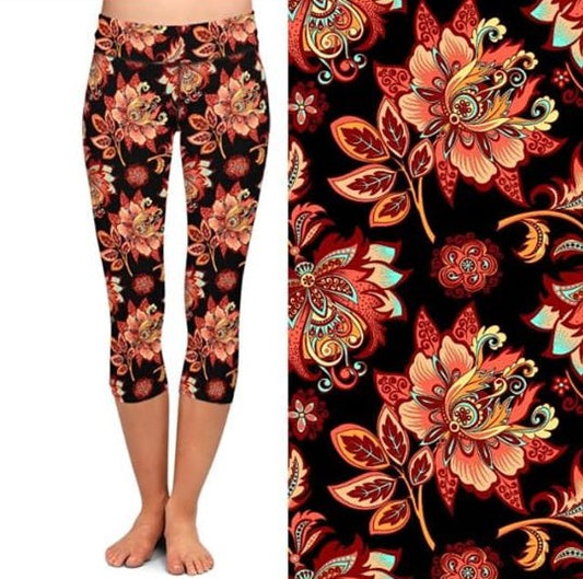 Passion Flower Capri Leggings (AALM)