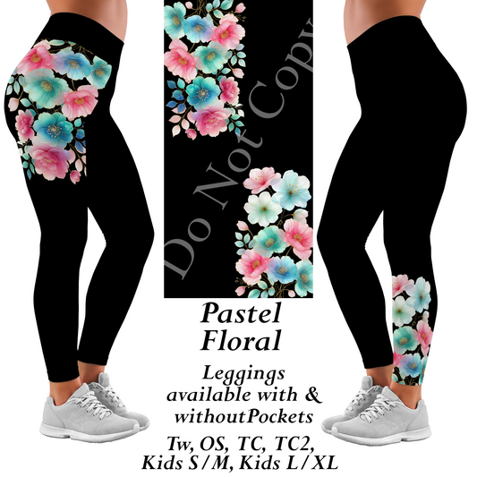 Preorder Pastel Floral Leggings with Pockets (JAAM) Closing 1/27/2025 ETA Late March